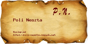Poli Neszta névjegykártya